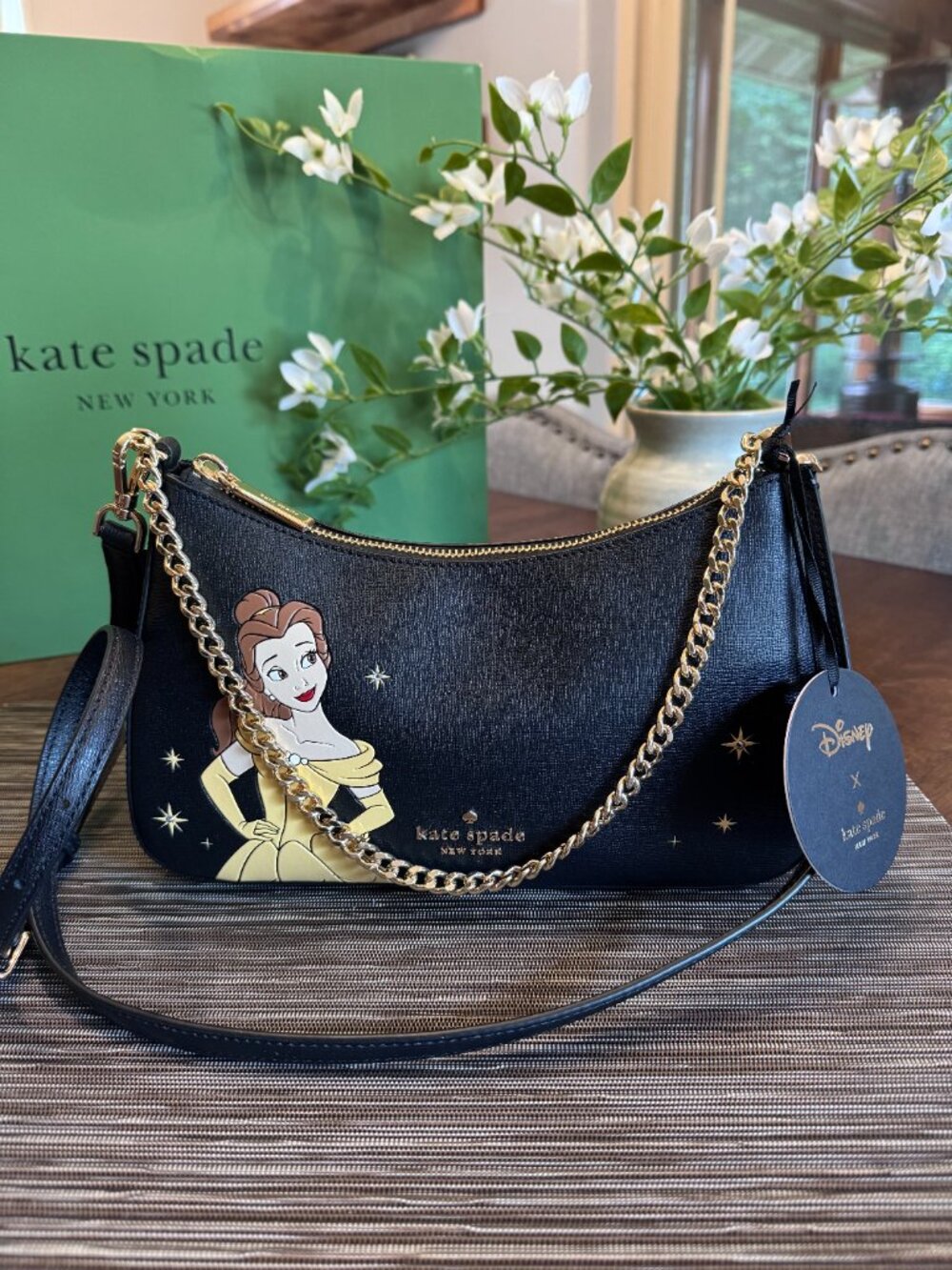 Kate Spade X Disney Beauty And The Beast Convertible Crossbody Purse Limited NEW